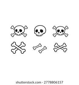 Collection of skull and bone icons