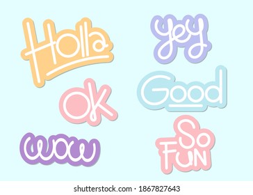 collection of slang lettering sticker