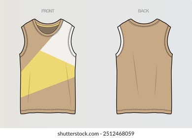 Uma coleção de desenhos CAD de camiseta sem mangas e com capuz mostrando vários projetos de corte e costura e variações de estilo para aparência versátil e moderna. Para meninos, homens, meninas ou mulheres