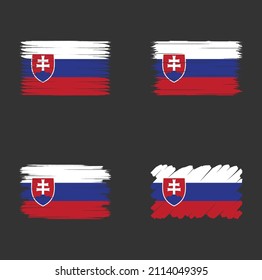 Collection of Slovakia flag brush