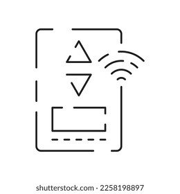 Collection of smart house linear icons - control of lighting, heating, air conditioning. Set of home automation and remote monitoring symbols drawn with thin contour lines. Vector illustration  - Shutterstock ID 2258198897