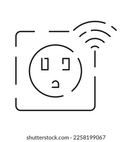 Collection of smart house linear icons - control of lighting, heating, air conditioning. Set of home automation and remote monitoring symbols drawn with thin contour lines. Vector illustration  - Shutterstock ID 2258199067