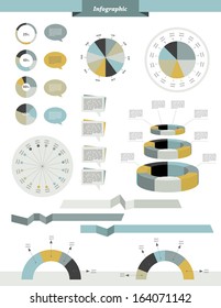 Collection of smart phone communication elements. Set of buttons, charts, ribbons, networks. Infographic for print or web. Can be used for annual report.