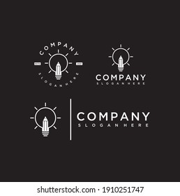 collection smart student vector silhouette logo designs