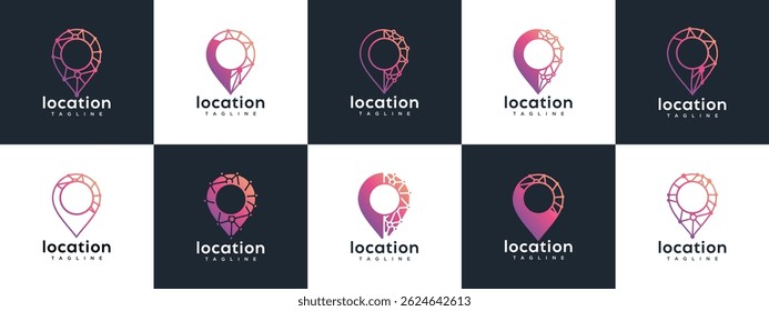 colección de la ubicación inteligente de la Plantilla del diseño del logotipo de la tecnología