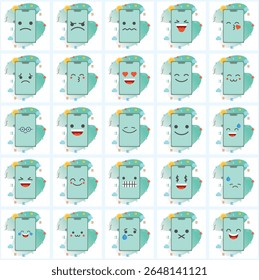 A Collection of Smartphone Icons Displaying a Range of Human Expressions