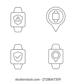 Colección de iconos de smartwatch para alertas y seguimiento