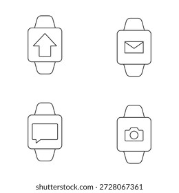 Sammlung von Smartwatch-Symbolen für E-Mail und Kamera