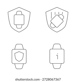Colección de iconos de smartwatch para seguridad y alerta de caídas