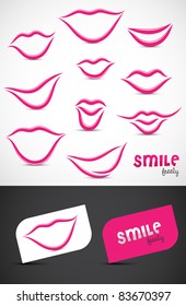 Collection Of Smile Icon Such Logos, Vector EPS10.
