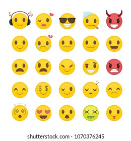 Collection of smileys with different expressions