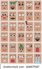 A collection of smileys in a flat style. Smiles with emotions.