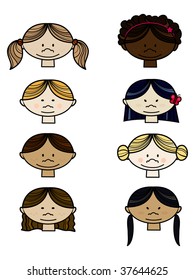 Collection of smiling faces of people from all over the world. Vector illlustration.