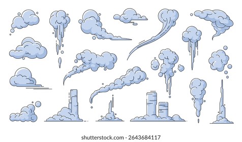 Collection of Smoke Clouds and Haze Vector Graphics in Different Shapes Styles