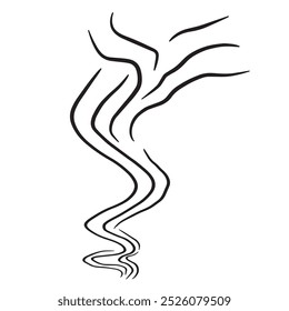 Collection of smoke vapor, smell and smoke line icon isolated on white