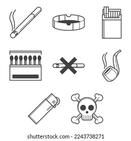 Kollektion von Raucher-Symbol-Vektorgrafik