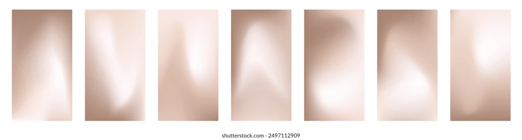 Collection of smooth liquid nude, beige vector background