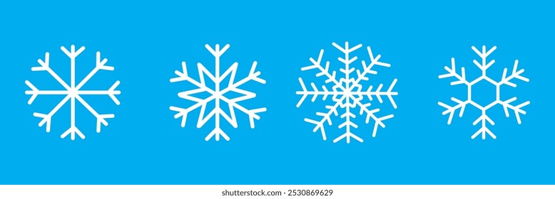 COLECCIÓN DE SNOW FLAKE ICON. VECTOR DE CONJUNTO DE SÍMBOLOS DE INVIERNO