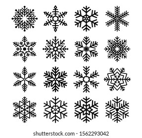 Colección de iconos de nieve. Iconos de nieve en varios formularios para propósitos de sitio web o aplicación. Formato V10