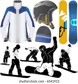 collection of snowboard vector 2