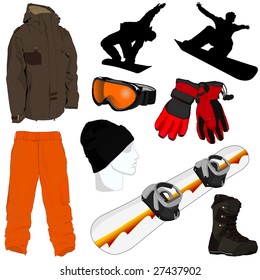 A Collection Of Snowboarding Gear