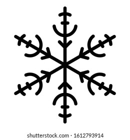 Collection snowflake icon. Outline collection snowflake vector icon for web design isolated on white background
