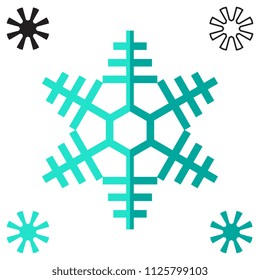 Collection of snowflake icons isolated on white background. Snow flake elements for winter design and decoration. Refrigerator vector symbol or logo set