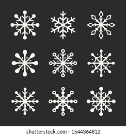 Collection of snowflake icons. Vector