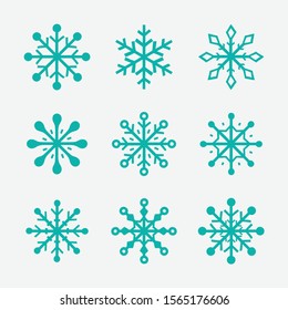 Collection of snowflake icons. Vector