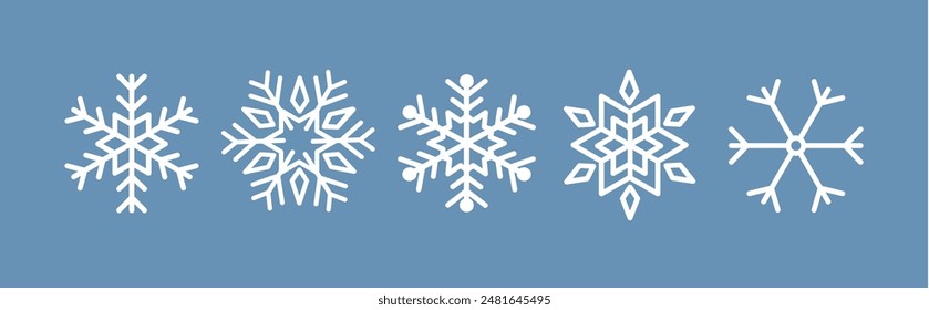 collection of snowflake illustrations isolated
