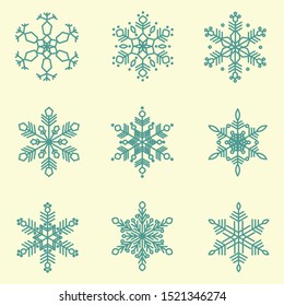 collection of snowflake vector background for Christmas celebration 