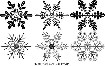 Collection of snowflakes (cut out)