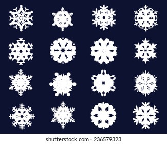 Collection of snowflakes icon 4, vector