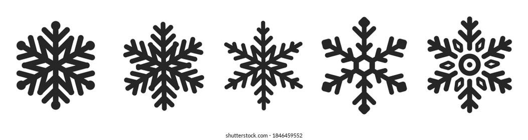 Colección de copos de nieve conjunto icono vector