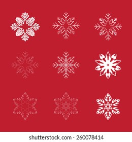 collection snowflakes for use in design. Snowflakes Vector Illustration. White Snowflake.
