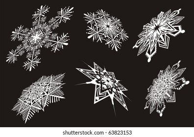 collection of snowflakes, vector format very easy to edit
