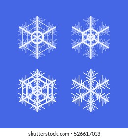 Collection of snowflakes. Winter decorative element.