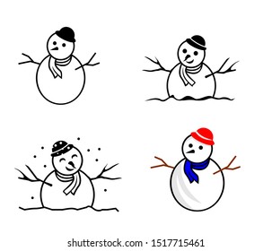 the collection of snowman vector isolated