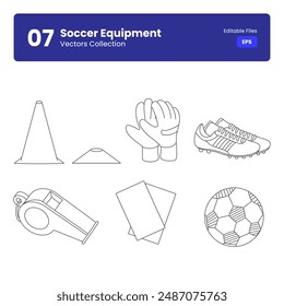 Collection of Soccer Equipment Illustration