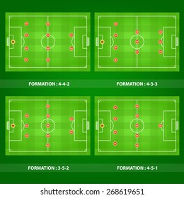 Collection soccer field vector.