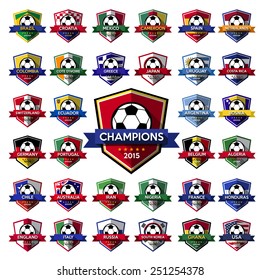 Collection of soccer ( football ) badge.Illustration eps10