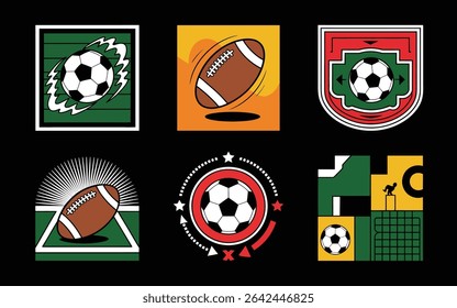Collection of soccer and football sport graphic designs
