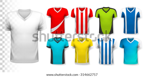 Collection Soccer Jerseys Editable Template Your Royalty Free