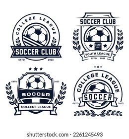 Colección de la ilustración vectorial Emblem Badge del logotipo del fútbol