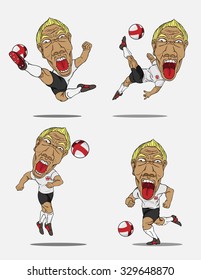 Collection soccer player. Vector design