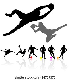 collection of soccer players vector