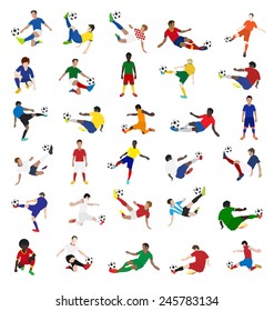 Collection of soccer players, Vector illustration template design