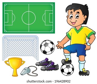 Colección con tema de fútbol 1 - ilustración vectorial eps10.