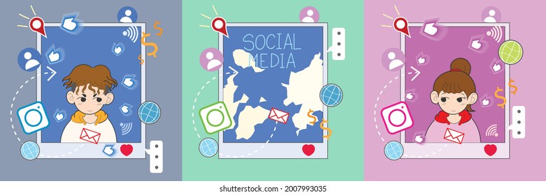 Colección de diseño de medios sociales