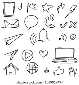 collection of social media icon with hand drawn style used for print,web,mobile and infographics.vector illustration